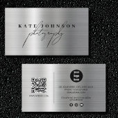 Metallic Signature Script QR Code Social Media Visitekaartje