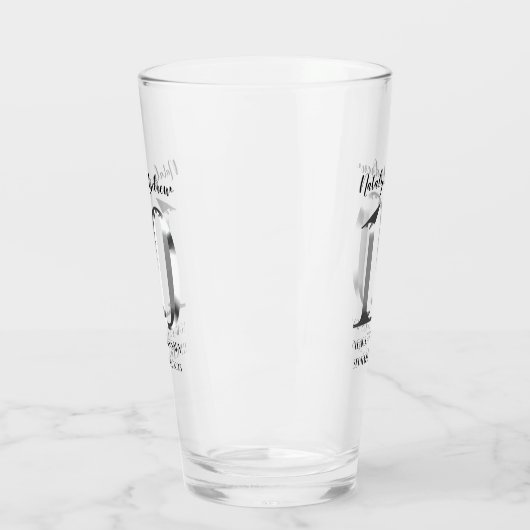 Metallic Silver 10th Wedding Jubileum Glas (Links)