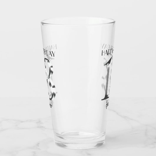 Metallic Silver 18e verjaardag Glas (Links)