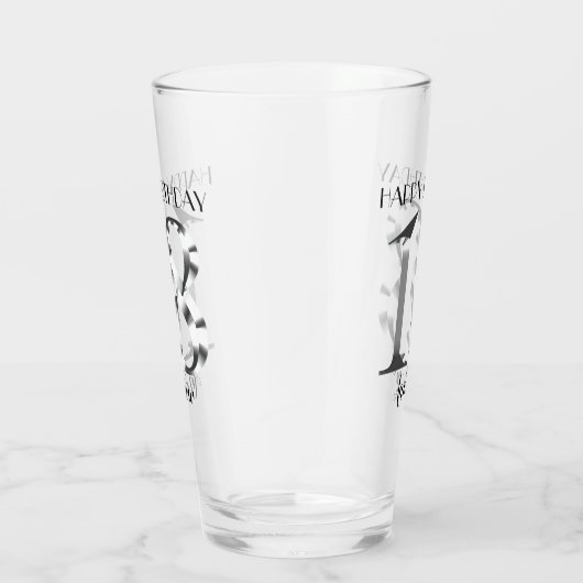 Metallic Silver 18e verjaardag Glas (Rechts)
