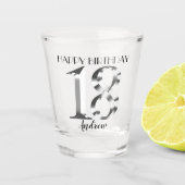 Metallic Silver 18e verjaardag Shot Glas (Voorkant)