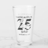Metallic Silver 25e verjaardag Glas (Achterkant)