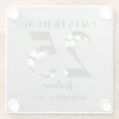 Metallic Silver 25e verjaardag Glazen Onderzetter (Achterkant)