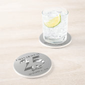 Metallic Silver 25e verjaardag Zandsteen Onderzetter (Zijkant)