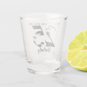 Metallic Silver 25th verjaardagsglas Shot Glas (Achterkant)