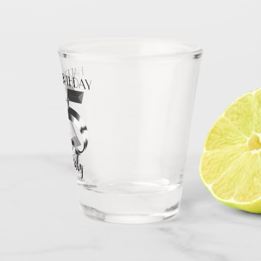 Metallic Silver 25th verjaardagsglas Shot Glas (Rechts)
