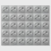Metallic Silver 25th Wedding Day Cadeaupapier (Vlak)
