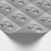 Metallic Silver 25th Wedding Day Cadeaupapier (Hoek)