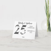 Metallic Silver 25th Wedding Jubileum Bedankkaart (Achterkant)