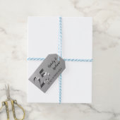 Metallic Silver 25th Wedding Jubileum Cadeaulabel (Met Touw)