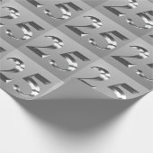 Metallic Silver 25th Wedding Jubileum Cadeaupapier (Hoek)