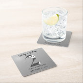 Metallic Silver 2th Wedding Jubileum Kartonnen Onderzetters (Insitu)