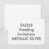 METALLIC SILVER 5" x 3,5" Uitnodigingen voor het H (Voorkant / Achterkant)