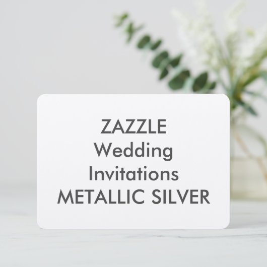METALLIC SILVER 5" x 3,5" Uitnodigingen voor het H (Staand voorkant)