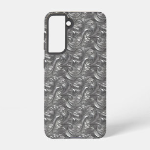 Metallic Silver Abstract Design voor Samsung Galaxy Hoesje