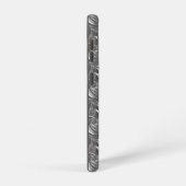 Metallic Silver Abstract Design voor Samsung Galaxy Hoesje (Rechterkant)