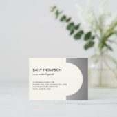 Metallic Silver Accent (off-yellow) Appointment Afsprakenkaartje (Staand voorkant)