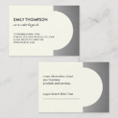 Metallic Silver Accent (off-yellow) Appointment Afsprakenkaartje (Voorkant / Achterkant)