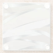 Metallic Silver and Beige Abstract Glazen Onderzetter (Achterkant)