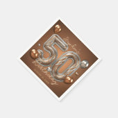 Metallic Silver and Bronze Balloons 50th Birthday Servet (Hoek)