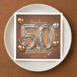 Metallic Silver and Bronze Balloons 50th Birthday  Servet