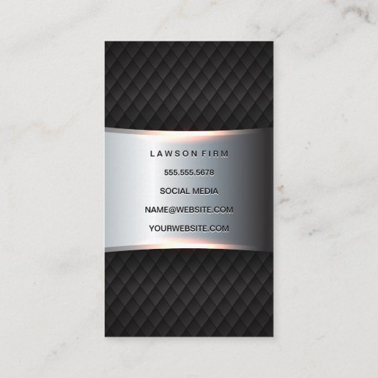 Metallic Silver Banner | Zwarte staart Afsprakenkaartje (Achterkant)