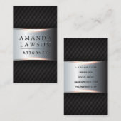 Metallic Silver Banner | Zwarte staart Afsprakenkaartje (Voorkant / Achterkant)