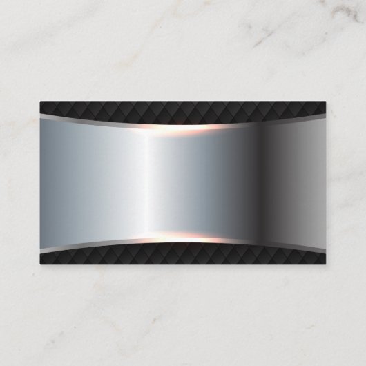 Metallic Silver Banner | Zwarte staart Visitekaartje (Achterkant)