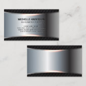 Metallic Silver Banner | Zwarte staart Visitekaartje (Voorkant / Achterkant)