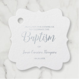 Metallic Silver Baptism Baby Bedankt cadeau Bedankjes Labels