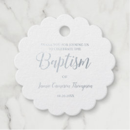 Metallic Silver Baptism Baby Bedankt cadeau Bedankjes Labels