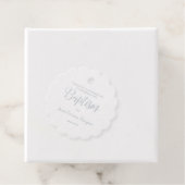 Metallic Silver Baptism Baby Bedankt cadeau Bedankjes Labels (Met doos)