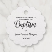 Metallic Silver Baptism Baby Bedankt cadeau Bedankjes Labels (Achterkant)