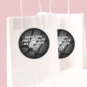 Metallic Silver Basketball Ball Dank u voor de ver Ronde Sticker