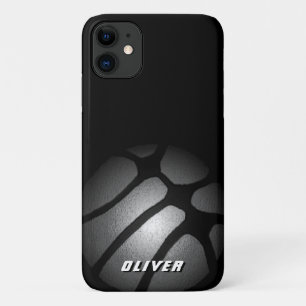 Metallic Silver Black Basketball Ball-poorten Case-Mate iPhone Case