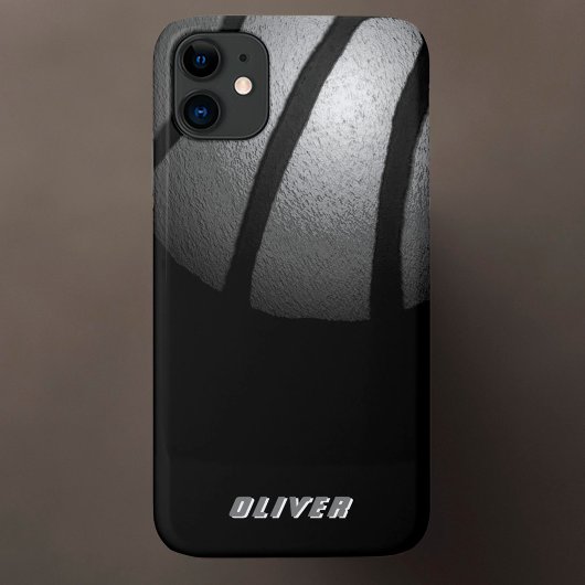 Metallic Silver Black Basketball Ball Sportnaam Case-Mate iPhone Case