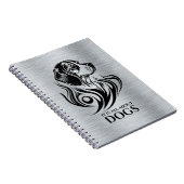 Metallic Silver Black Ornamental Beagle Head Notitieboek (Rechterzijde)