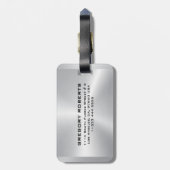 Metallic Silver Black Street Dancer Silhouette Bagagelabel (Achterkant verticaal)