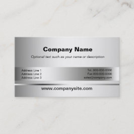 Metallic Silver Business Card-sjablonen Visitekaartje