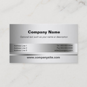 Metallic Silver Business Card-sjablonen Visitekaartje