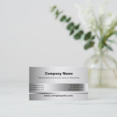 Metallic Silver Business Card-sjablonen Visitekaartje (Staand voorkant)