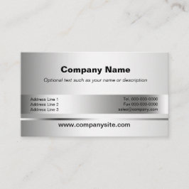 Metallic Silver Business Card-sjablonen Visitekaartje