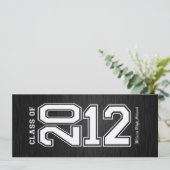 Metallic Silver Class of 2012 Graduation Invites Kaart (Staand voorkant)