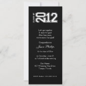 Metallic Silver Class of 2012 Graduation Invites Kaart (Achterkant)