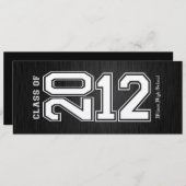 Metallic Silver Class of 2012 Graduation Invites Kaart (Voorkant / Achterkant)