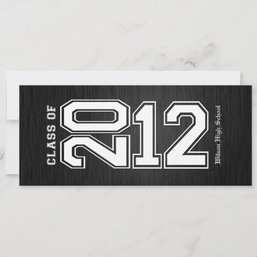 Metallic Silver Class of 2012 Graduation Invites Kaart (Voorkant)