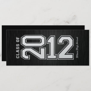 Metallic Silver Class of 2012 Graduation Invites Kaart