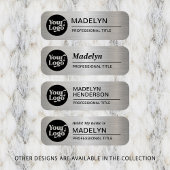 Metallic Silver Company Logo Medewerker Magnetisch Naamplaatje