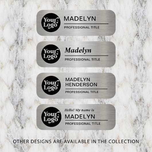 Metallic Silver Company Logo Medewerker Magnetisch Naamplaatje