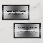 Metallic Silver Construction Elegant Metal Border Visitekaartje (Voorkant / Achterkant)